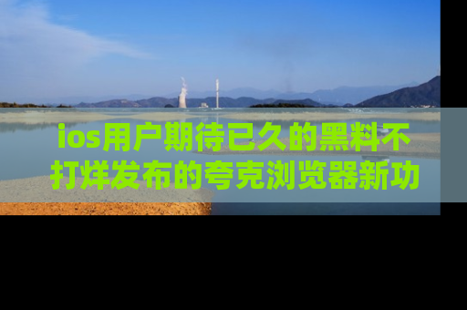 ios用户期待已久的黑料不打烊发布的夸克浏览器新功能上线啦!