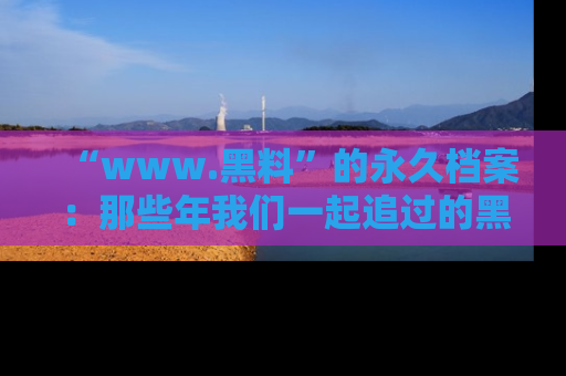 “www.黑料”的永久档案:那些年我们一起追过的黑料真相