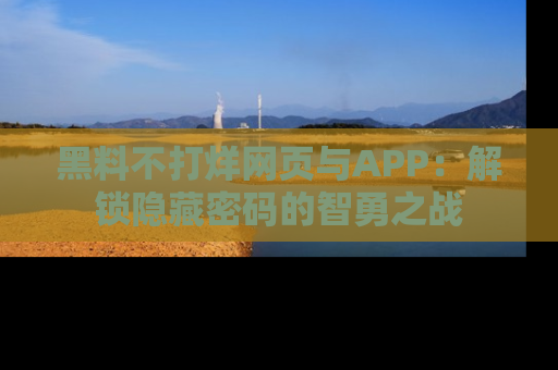 黑料不打烊网页与APP：解锁隐藏密码的智勇之战