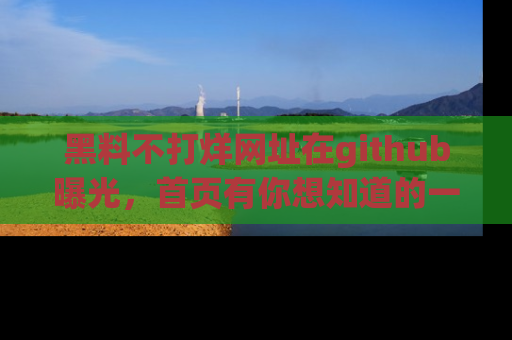黑料不打烊网址在github曝光，首页有你想知道的一切幽默趣事，快来看看