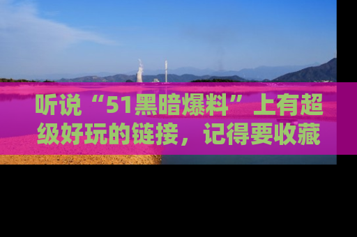 听说“51黑暗爆料”上有超级好玩的链接,记得要收藏哦!