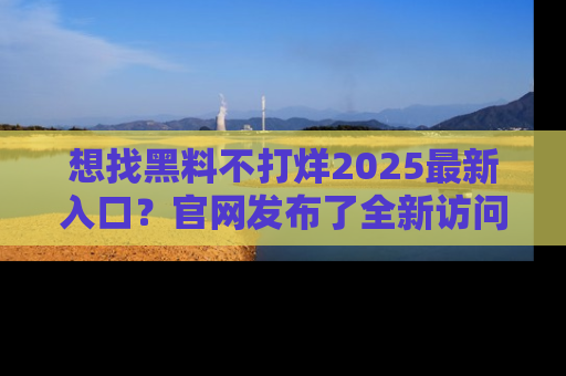 想找黑料不打烊2025最新入口？官网发布了全新访问指南！