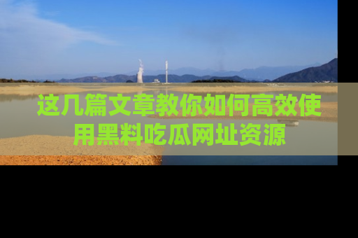 这几篇文章教你如何高效使用黑料吃瓜网址资源