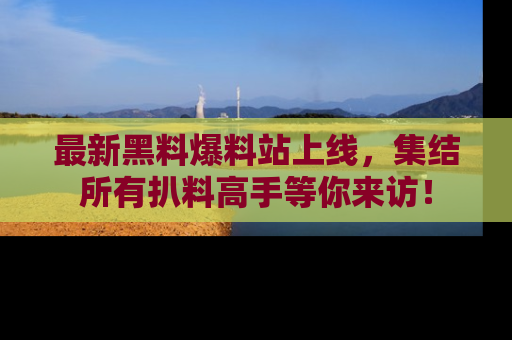 最新黑料爆料站上线,集结所有扒料高手等你来访!